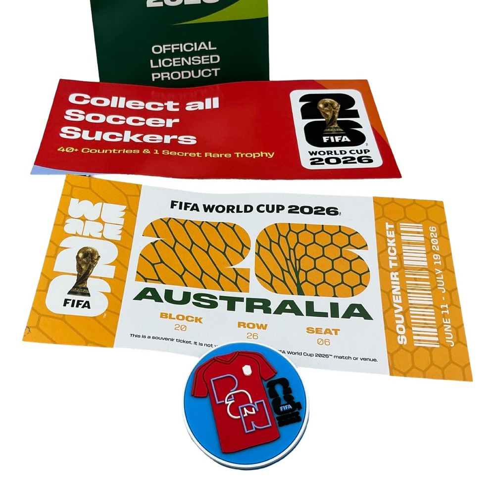 FIFA World Cup 2026 Australia Souvenir Ticket & Soccer Sucker Official Licensed